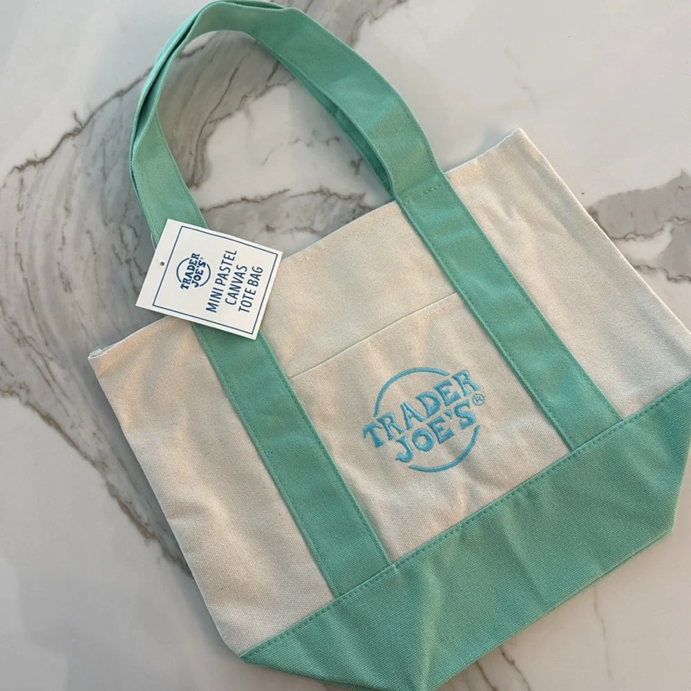 PopMart Labubu Cup + CryBaby + Trader Joe's Mini Pastel Canvas Tote Set - Picture 2 of 11